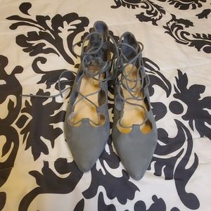 Pewter/ Gray Strappy Flats
